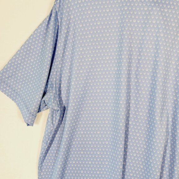 Peter Millar Summer Comfort, XL Mens Short Sleeve Polo, Blue, Skulls Print, Golf - Picture 8 of 16
